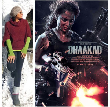 Collage — Make-up, hair and prosthetic specialist Preetisheel Singh, and first-look poster of Kangana Ranaut-starrer Dhaakad.