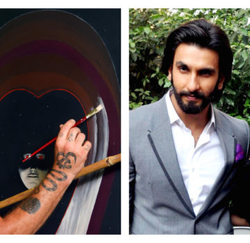 British artist Robin Fletcher, Ranveer Singh & Deepika Padukone (Image courtesy – Internet)