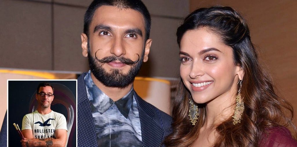 British artist Robin Fletcher painting Ranveer Singh Deepika Padukone