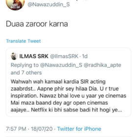 Nawazuddin Siddiqui to his fans for Raat Akeli Hai