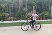 Sayali Bhagat cycling