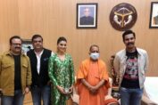 Randeep Hooda Rahul Mittra & Urvashi Rautela meet CM Yogi