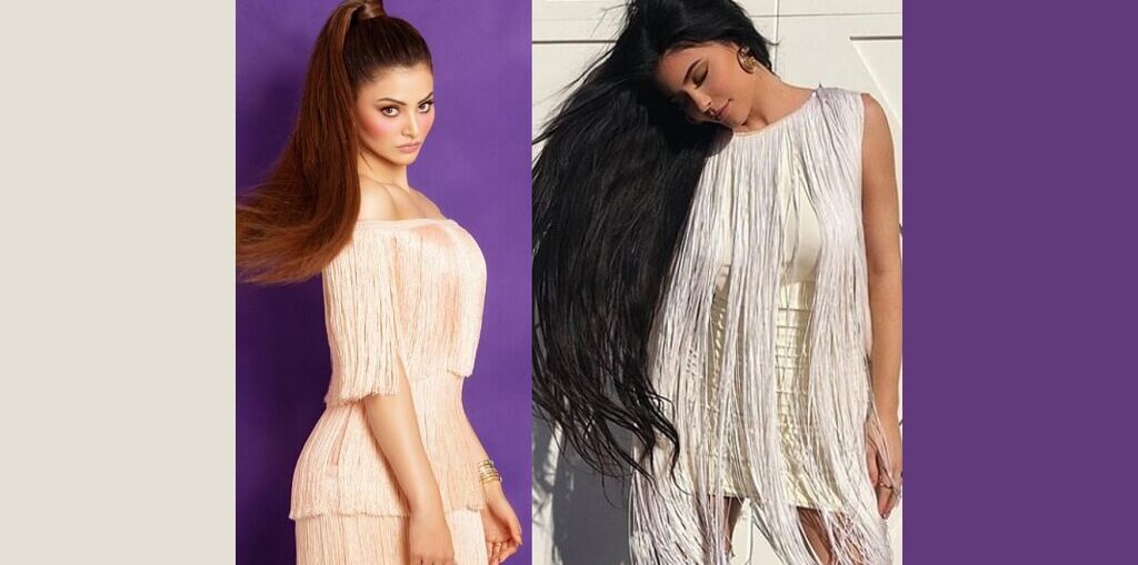 Urvashi Rautela and Kylie Jenner fringe dress