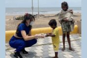 Urvashi Rautela distributed food to Tornado affected people