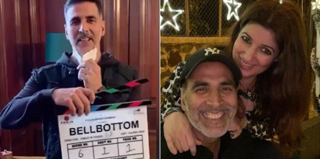 Akshay Kumar Twinkle Khanna on the sets of Bell Bottom