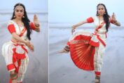 Nikita Rawal traditional saree look