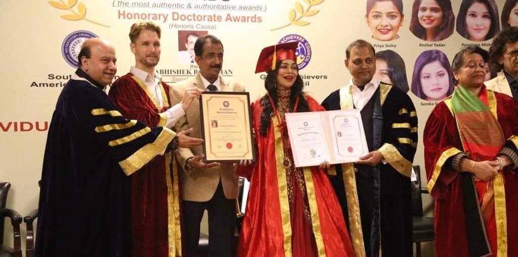 Nikita Rawal Recieved the Honorary Doctorate Award