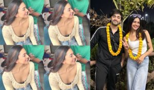 Kashika Kapoor and Anuj Saini on the set of their upcoming film Ayushmati Geeta Matric Pass