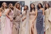 Miss Universe queens from different countries walked together in nyfw for anjali phougat