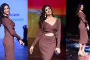 Kashika Kapoor's Brown Dress with a Plunging Neckline