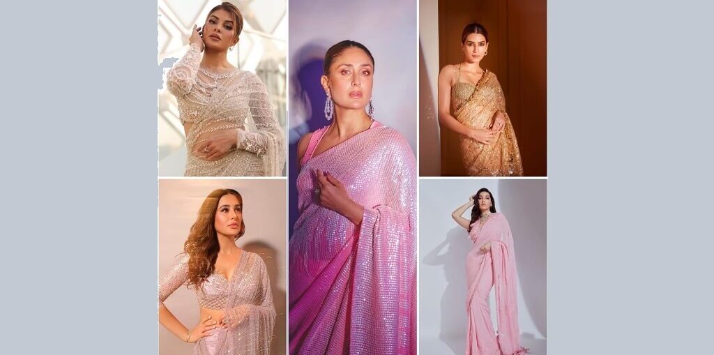 Bollywood Actresses in Sequin Sarees