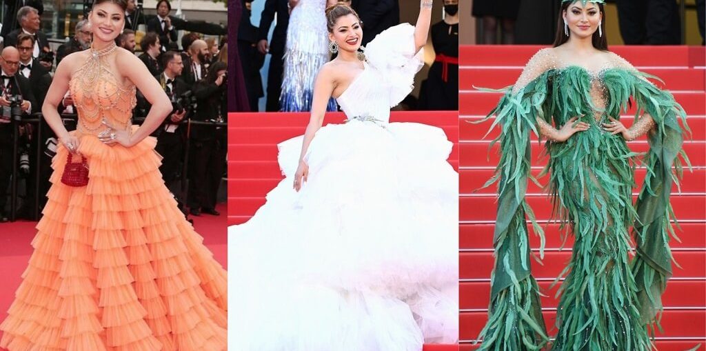 Urvashi Rautela's Tricolor Ensembles From Cannes Film Festival