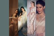 Bollywood Actresses in Neutral Tone Sarees