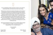 A heartfelt official note by Angad and Neha for Late father BS Bedi
