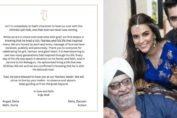 A heartfelt official note by Angad and Neha for Late father BS Bedi