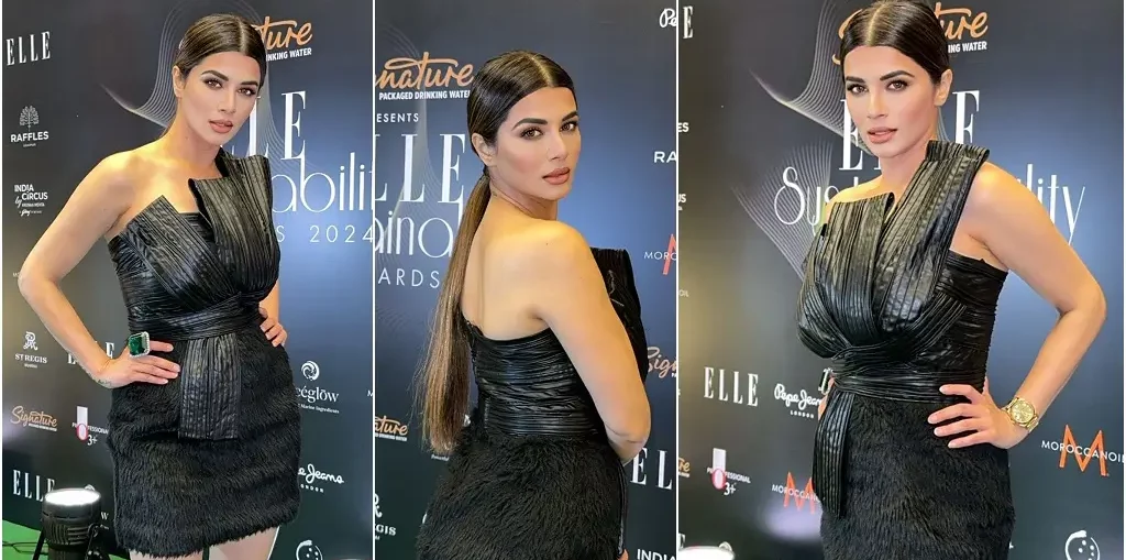 Kainaat Arora in black at the Elle Awards 2024
