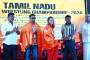 Parvin Dabas inaugurates the Armwrestling table at Tamil Nadu State Armwrestling Championship 2024